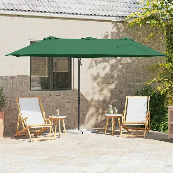 Parasol Vert 372 x 198 x 243 cm Polyester et Aluminium