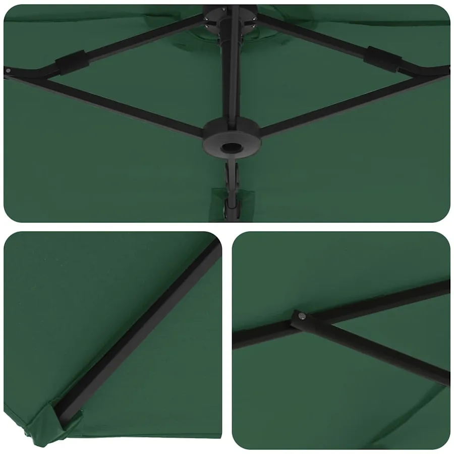 Parasol Vert 372 x 198 x 243 cm Polyester et Aluminium - 8