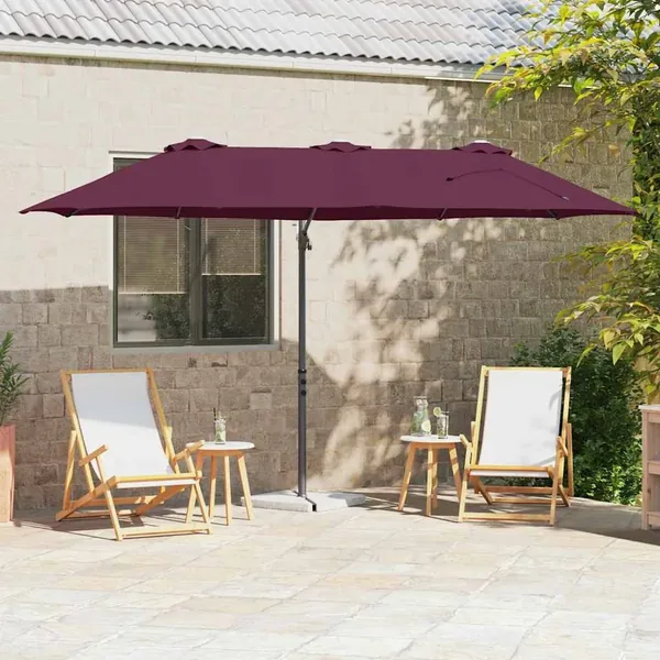 Parasol Bordeaux 372 x 198 x 243 cm Polyester et Aluminium