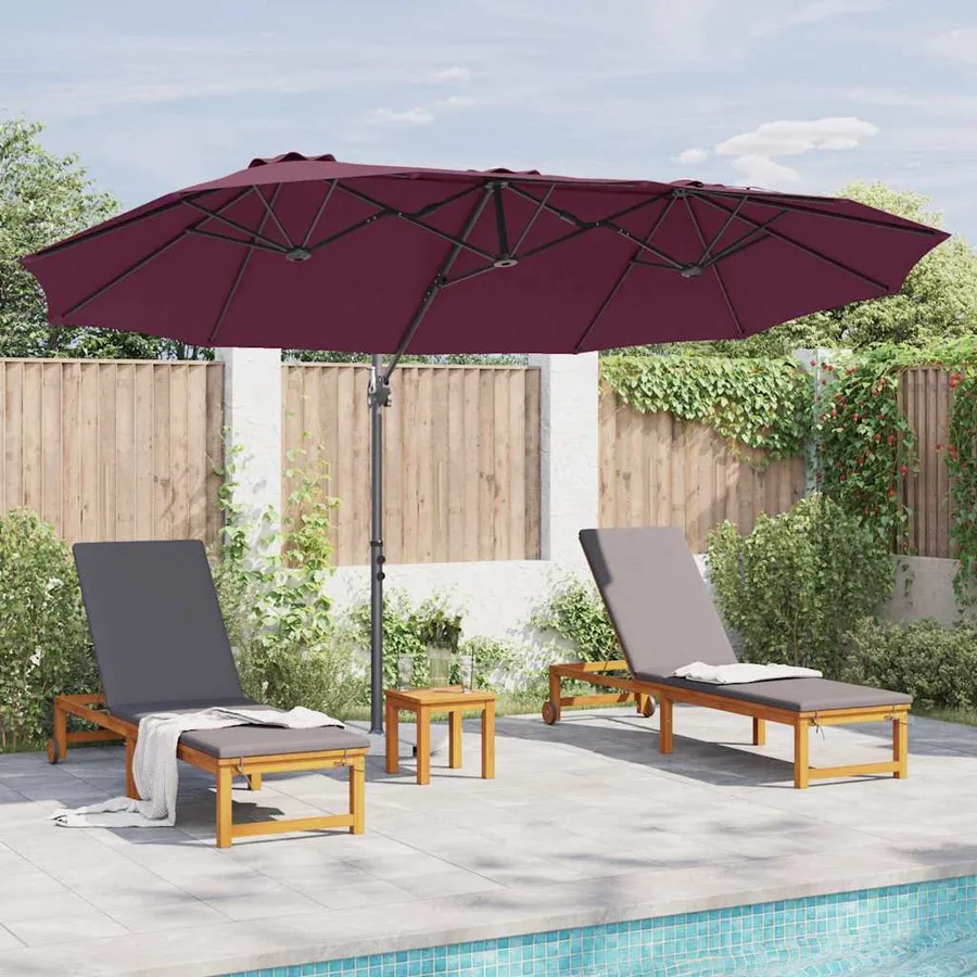 Parasol Bordeaux 372 x 198 x 243 cm Polyester et Aluminium - 4
