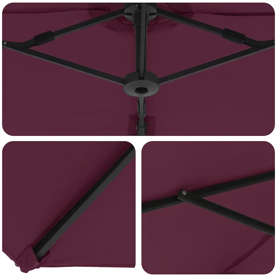Parasol Bordeaux 372 x 198 x 243 cm Polyester et Aluminium - 8
