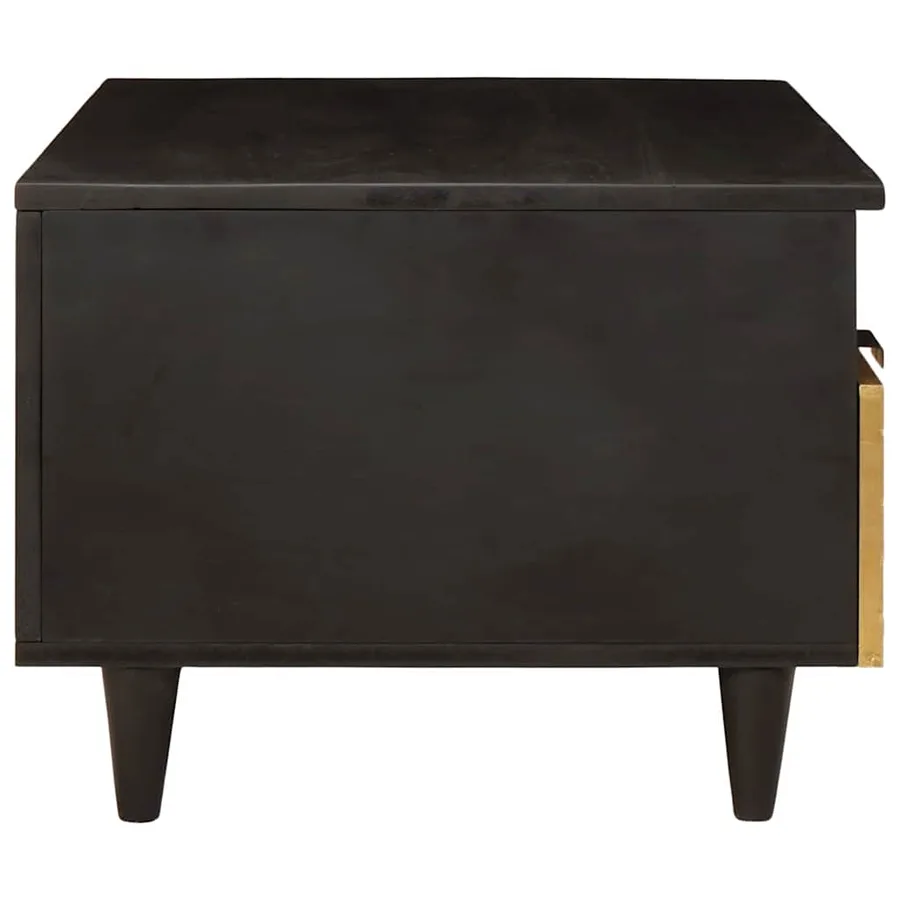Table basse Noir et or 40 x 33 x 46 cm Bois d'ingénierie - 4