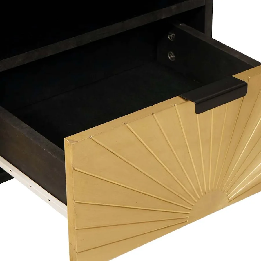 Table basse Noir et or 40 x 33 x 46 cm Bois d'ingénierie - 7