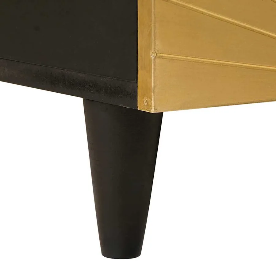 Table basse Noir et or 40 x 33 x 46 cm Bois d'ingénierie - 8