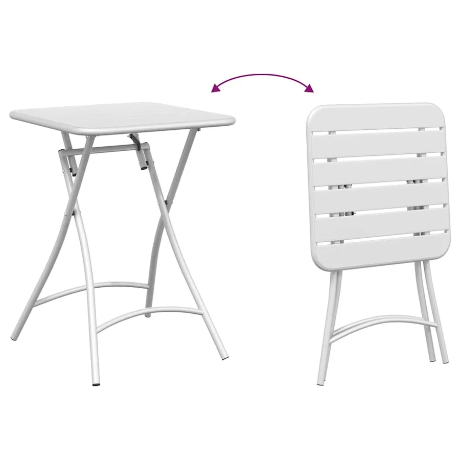 Table bistrot Blanc 55 x 55 x 72,5 cm Acier revêtu de poudre - 9