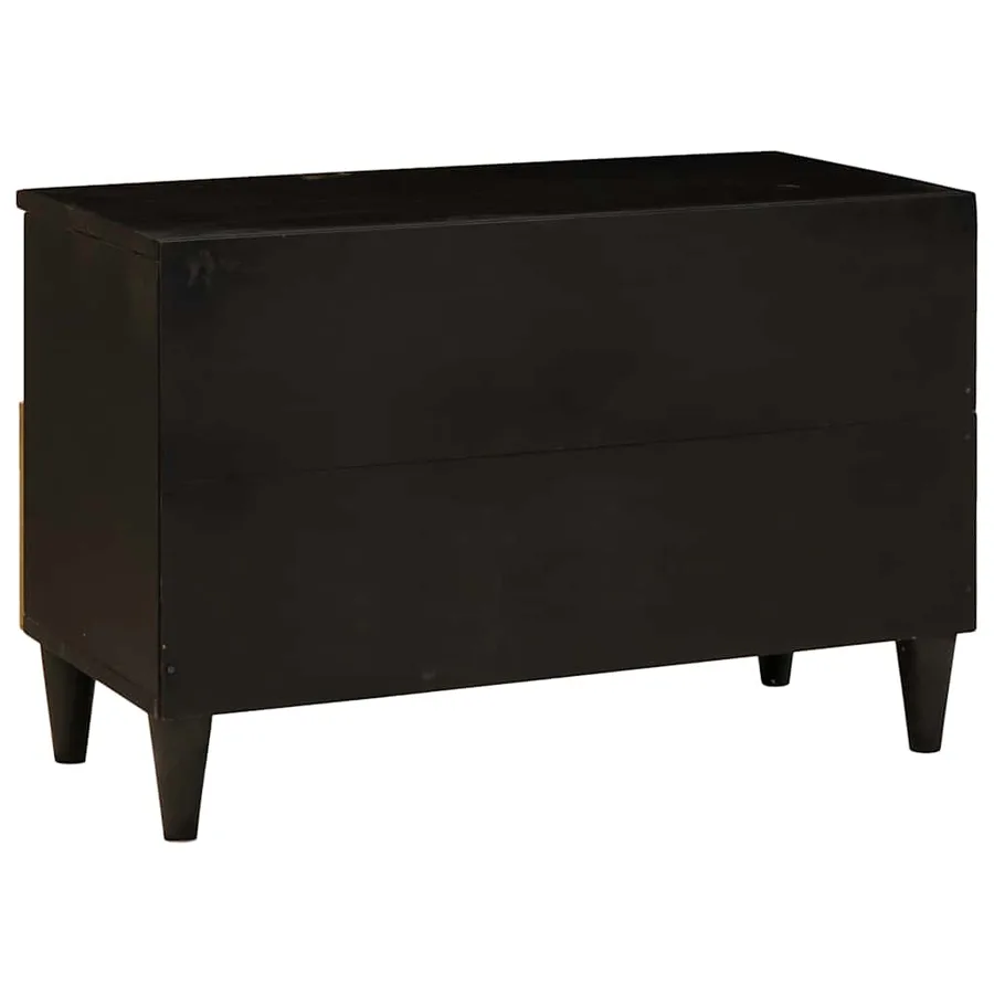 Meuble TV Noir et or 70 x 33 x 46 cm Bois d'ingénierie - 5