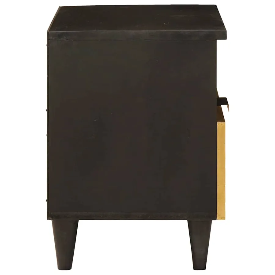 Table de chevet Noir et or 40 x 33 x 46 cm Bois d'ingénierie - 4
