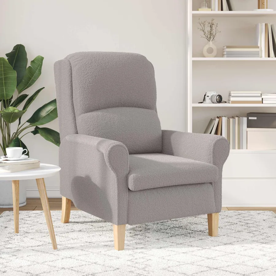 fauteuil Gris clair Tissu en Sherpa doux