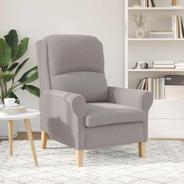 fauteuil Gris clair Tissu en Sherpa doux
