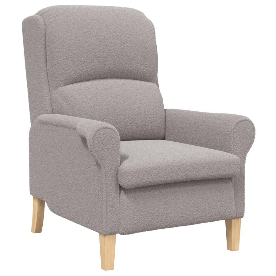 fauteuil Gris clair Tissu en Sherpa doux - 2