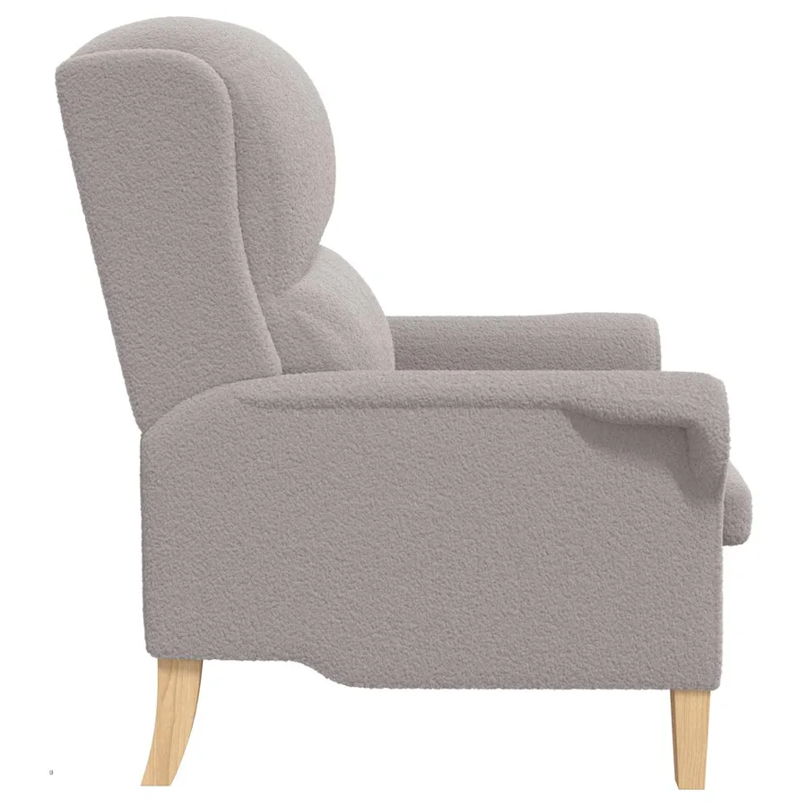 fauteuil Gris clair Tissu en Sherpa doux - 4