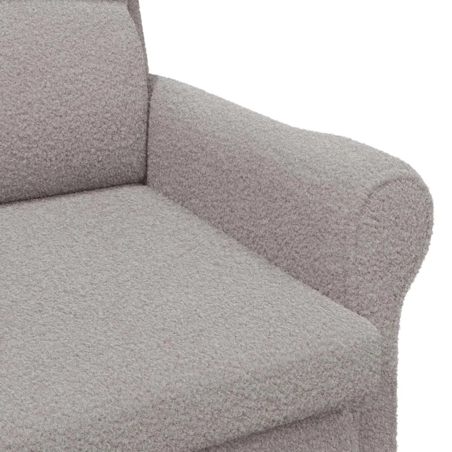 fauteuil Gris clair Tissu en Sherpa doux - 6