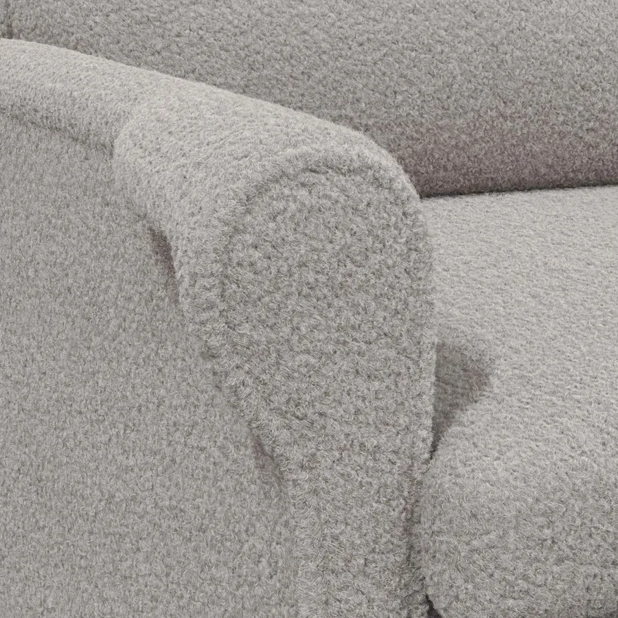 fauteuil Gris clair Tissu en Sherpa doux - 7