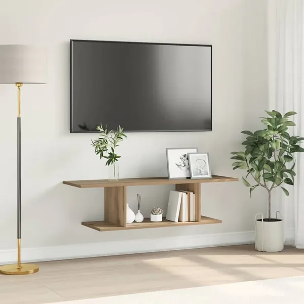 Ensemble meuble TV 102 x 35 x 35 cm Chêne artisanal