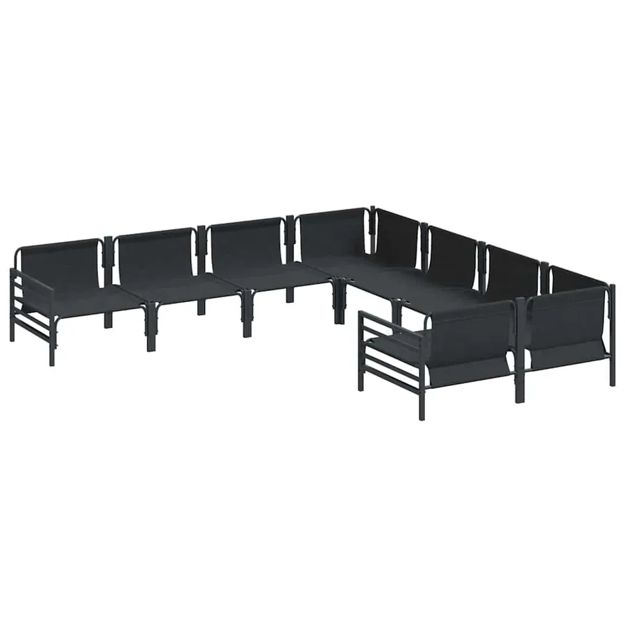 Ensemble de canapé de jardin avec coussin 8 pcs Noir Acier - 5