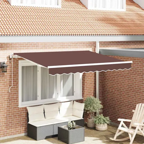 Auvent Rétractable Marron 250 x 200 cm tissu