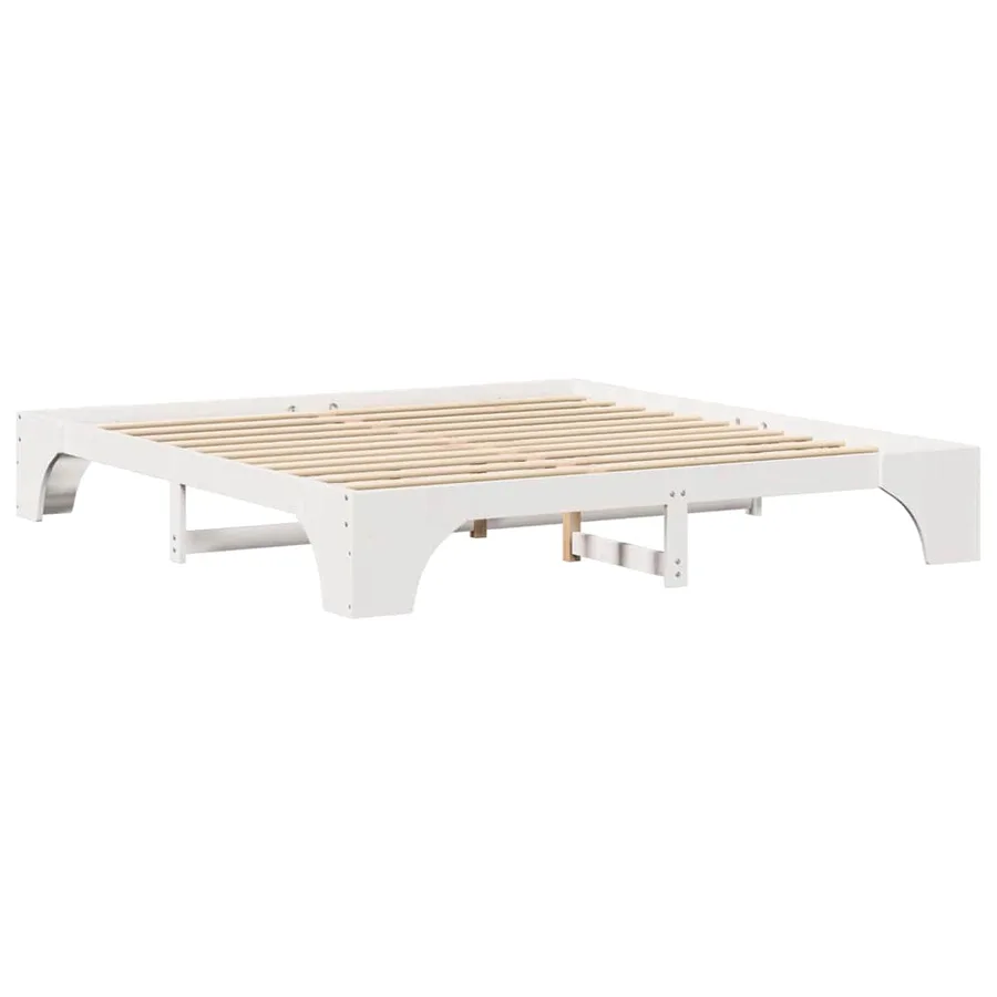 Cadre de lit Blanc 180 x 200 cm Pin massif - 4