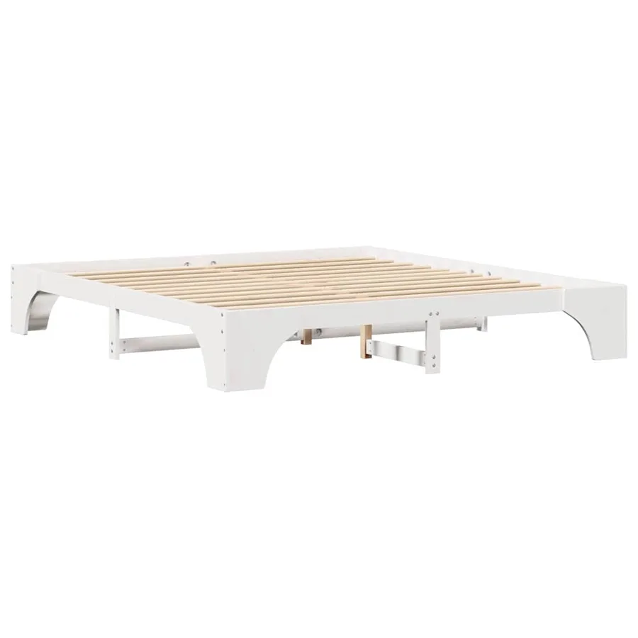 Cadre de lit Blanc 180 x 200 cm Pin massif - 7