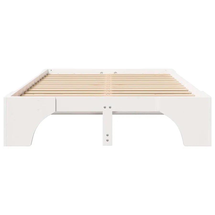 Cadre de lit Blanc 120 x 200 cm Pin massif - 5