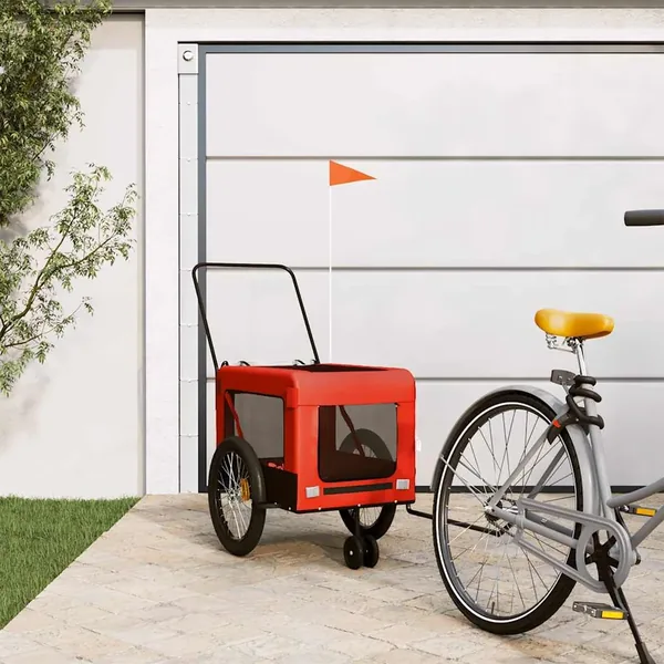 Remorque de vélo pour animaux de compagnie orange et noir