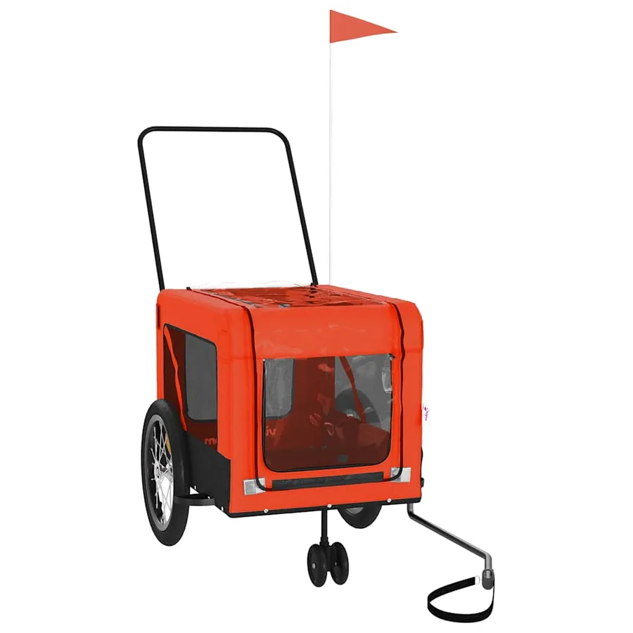 Remorque de vélo pour animaux de compagnie orange et noir - 2
