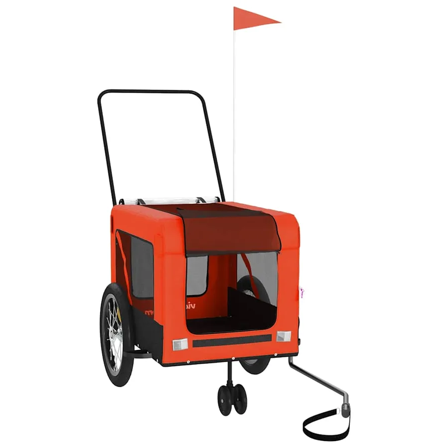 Remorque de vélo pour animaux de compagnie orange et noir - 3