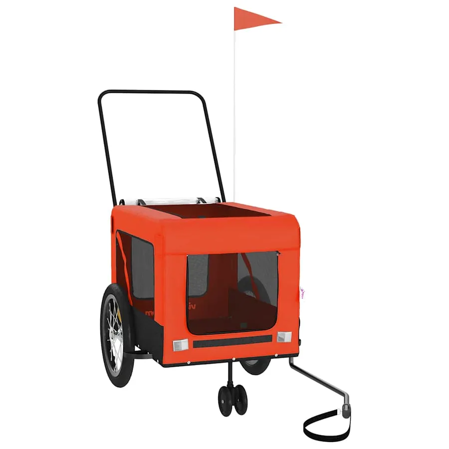 Remorque de vélo pour animaux de compagnie orange et noir - 4