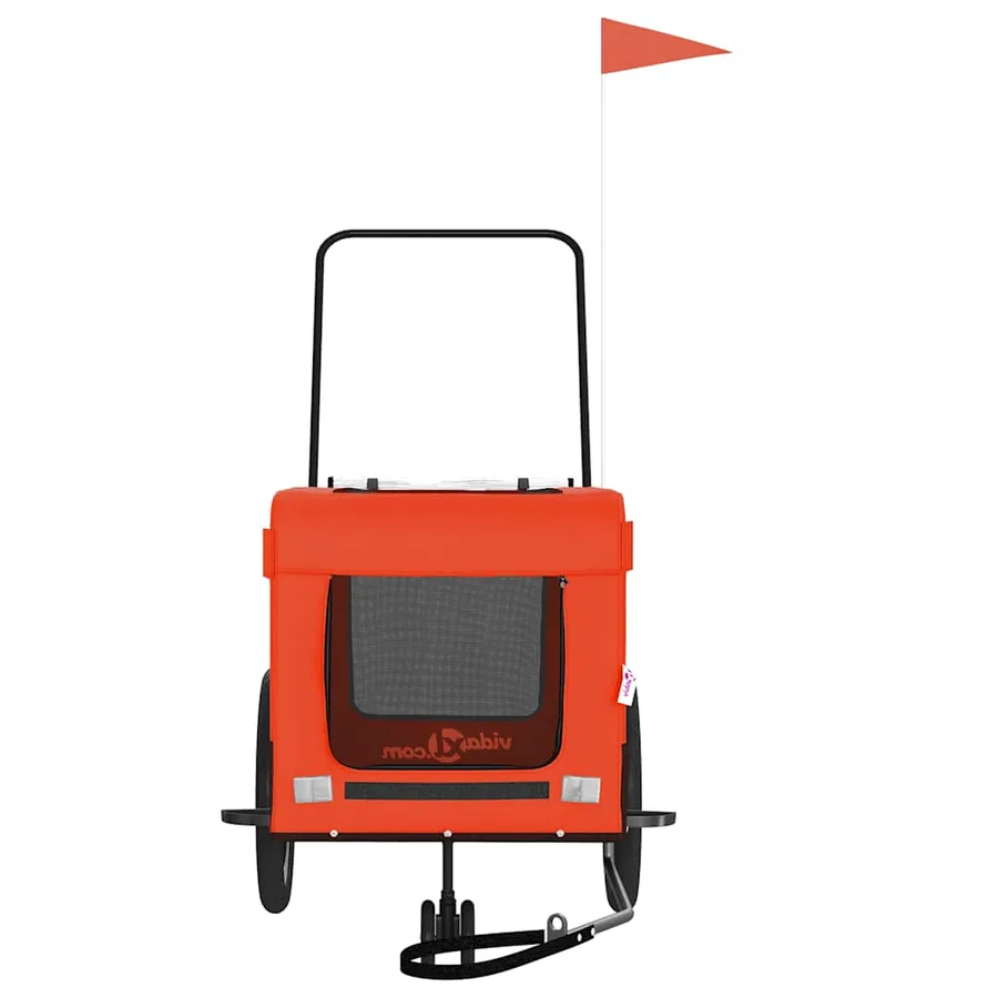 Remorque de vélo pour animaux de compagnie orange et noir - 5