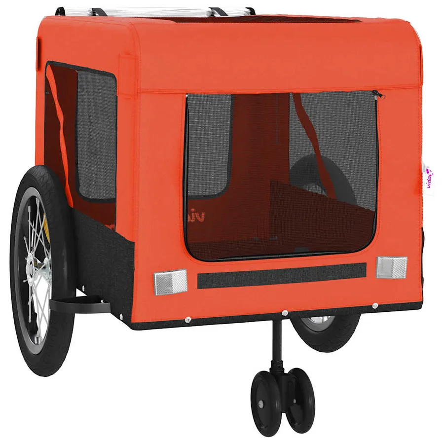 Remorque de vélo pour animaux de compagnie orange et noir - 6