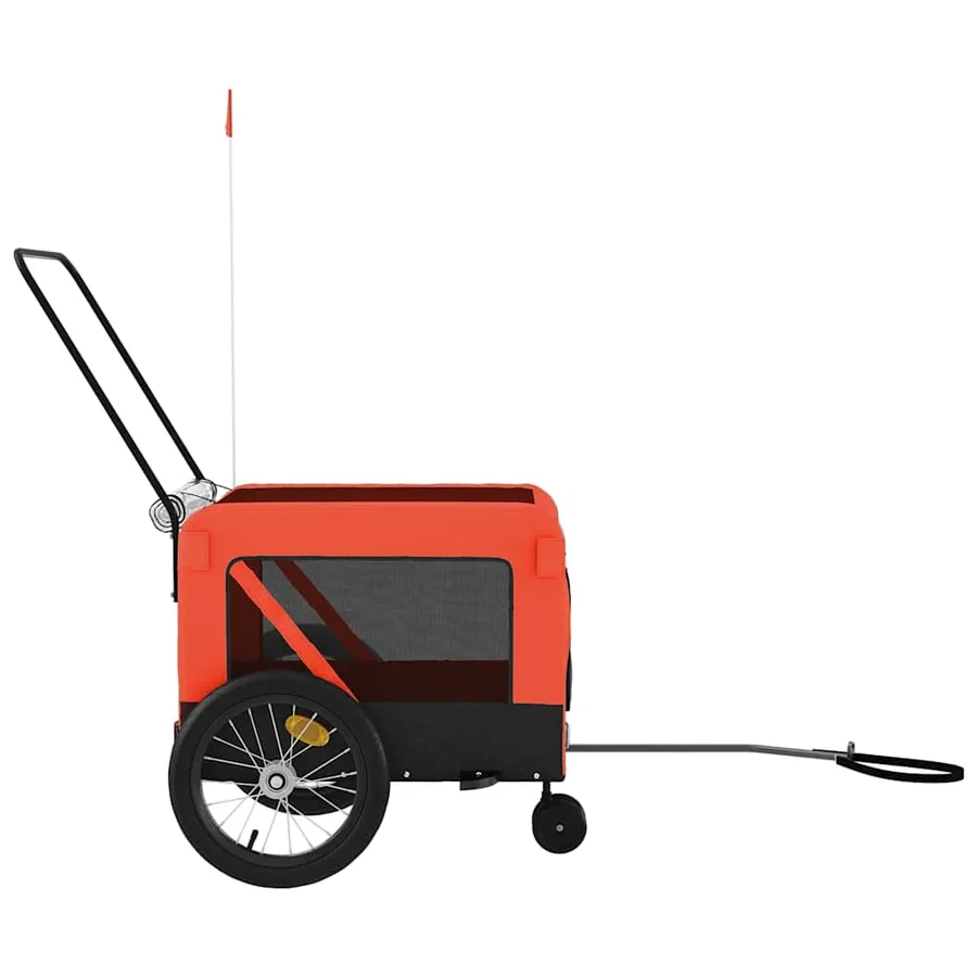 Remorque de vélo pour animaux de compagnie orange et noir - 7