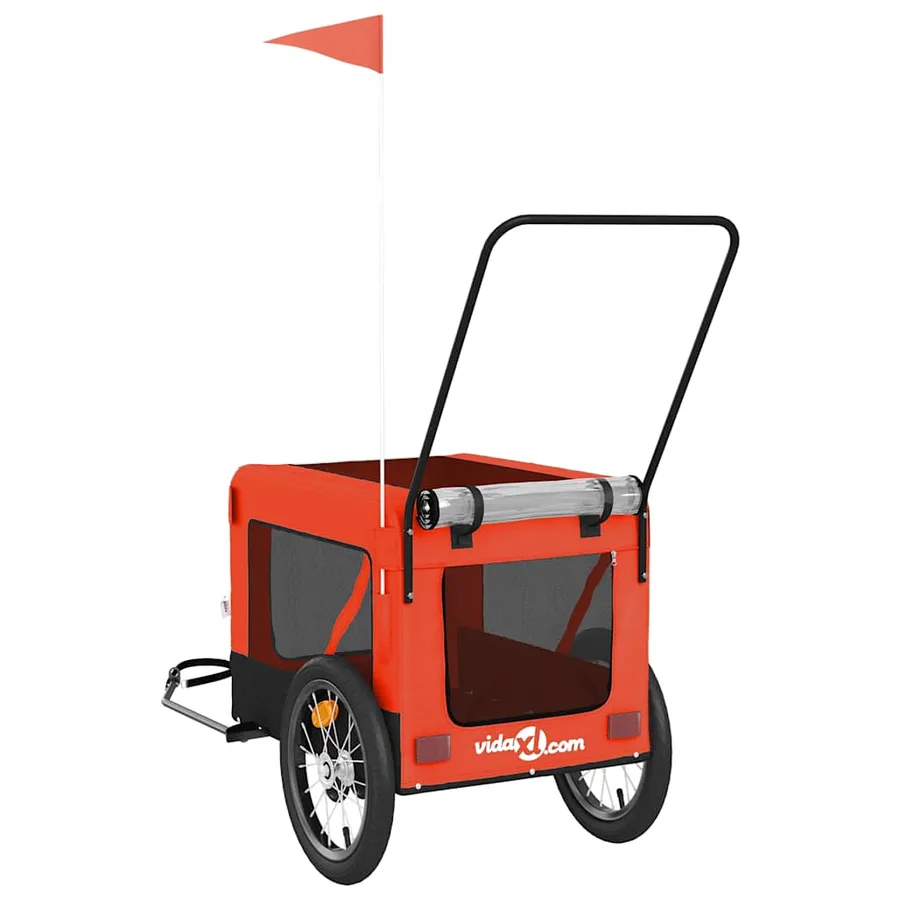 Remorque de vélo pour animaux de compagnie orange et noir - 9
