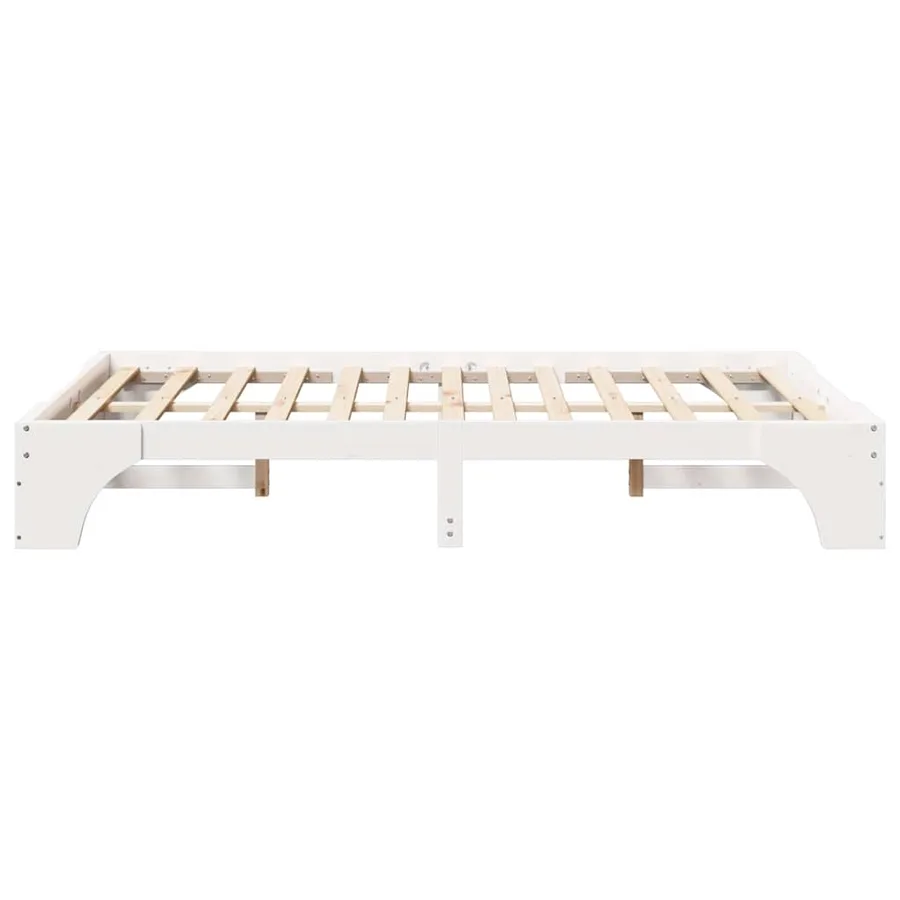 Cadre de lit Blanc 120 x 190 cm Pin massif - 6