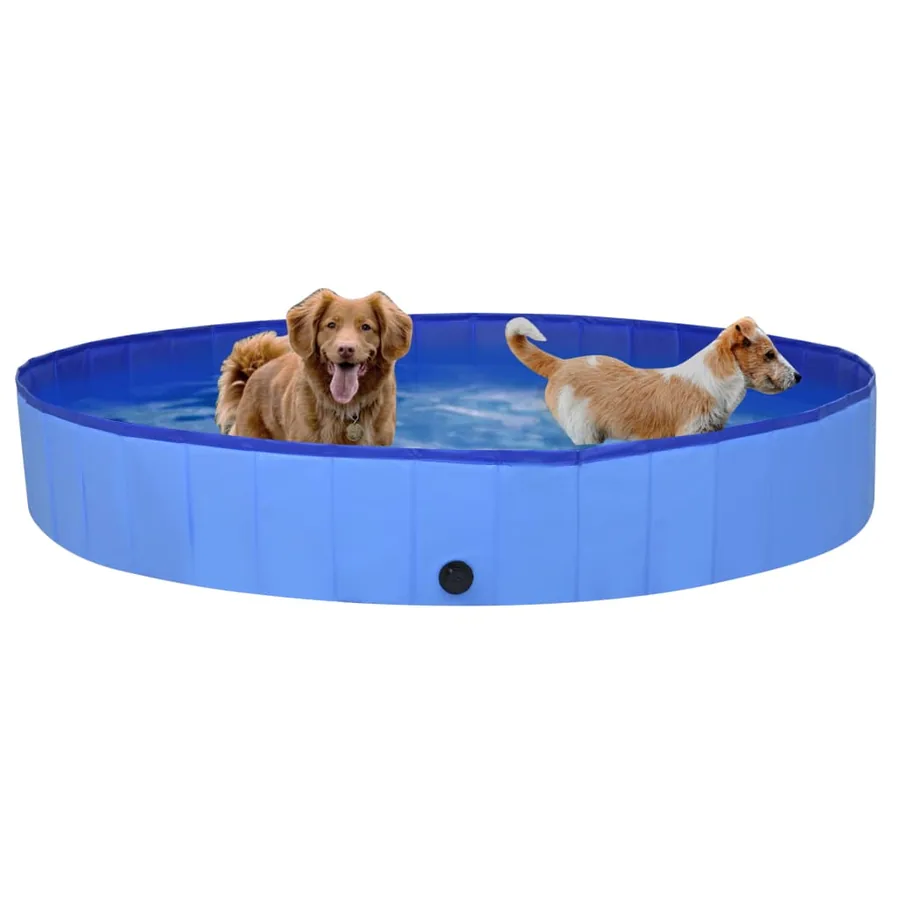 Piscine pliable pour chiens Bleu 200x30 cm PVC - 2