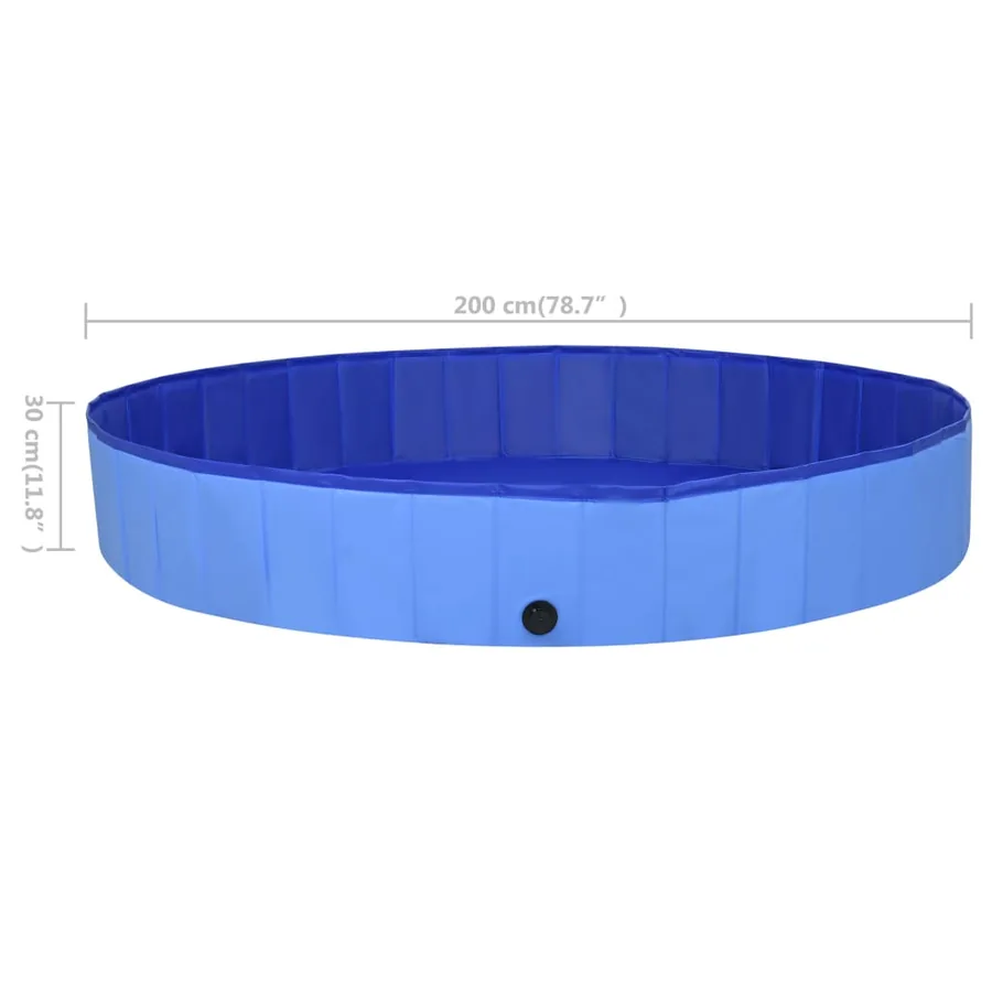 Piscine pliable pour chiens Bleu 200x30 cm PVC - 9