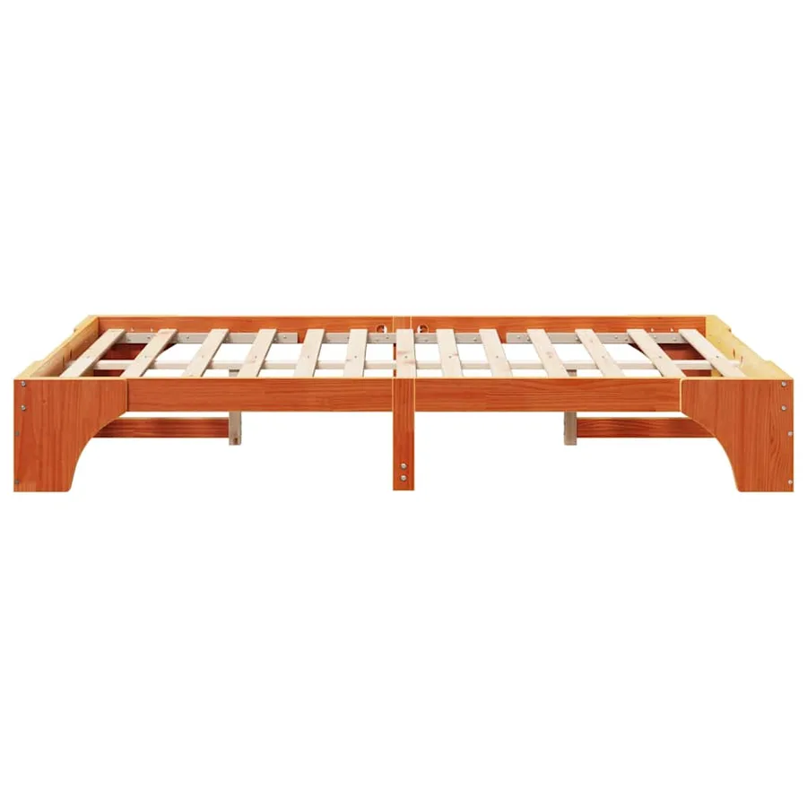 Cadre de lit Brun cire 135 x 190 cm Pin massif - 6