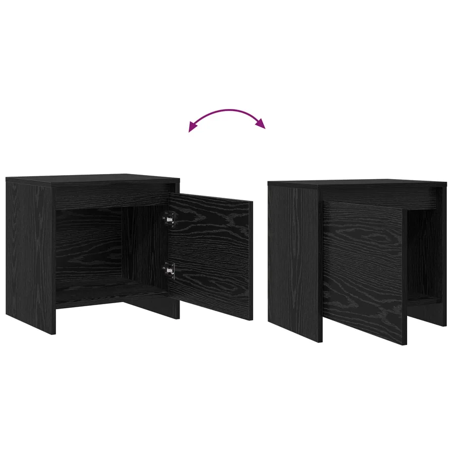 Cabinet de chevet Chêne noir 45 x 34 x 44,5 cm - 11