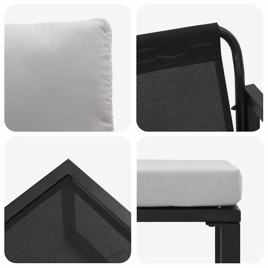 Mobilier de jardin 4 pcs 2-Nombre de places Gris clair - 10