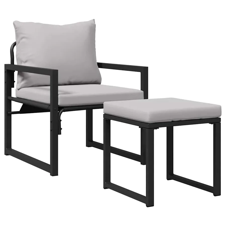 Mobilier de jardin 4 pcs 2-Nombre de places Gris clair - 4