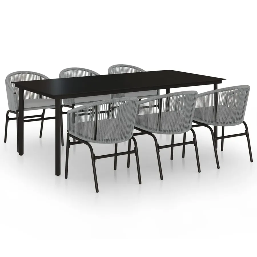 Ensemble à manger de jardin 7 pcs Gris - 2