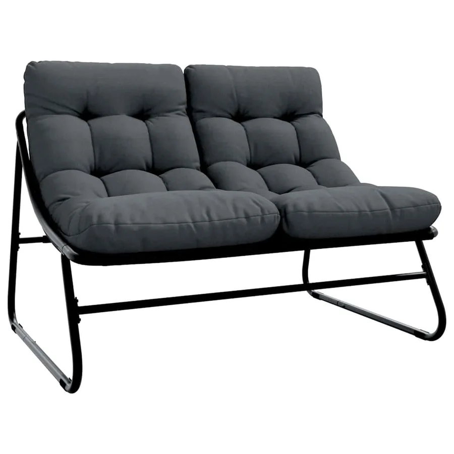 Ensemble de salle à manger pour jardin 5 pcs Noir Acier - 5