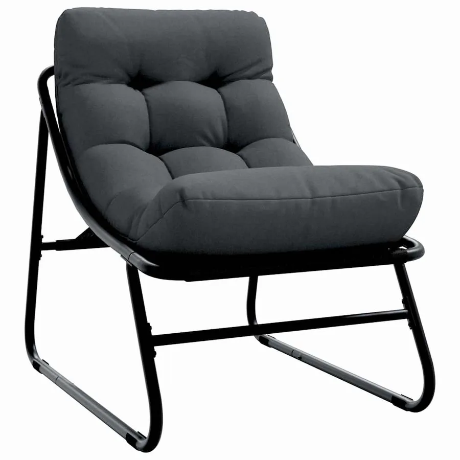 Ensemble de salle à manger pour jardin 5 pcs Noir Acier - 6
