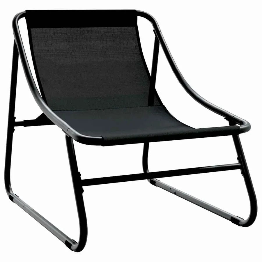 Ensemble de salle à manger pour jardin 5 pcs Noir Acier - 7