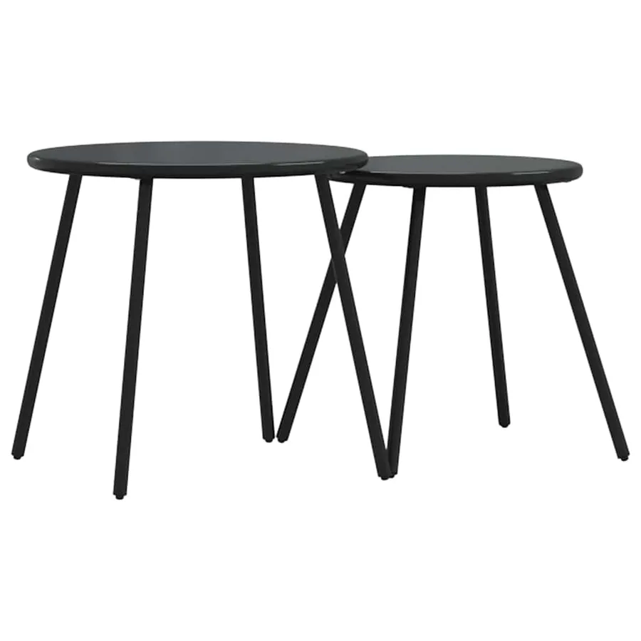 Ensemble de salle à manger pour jardin 5 pcs Noir Acier - 9