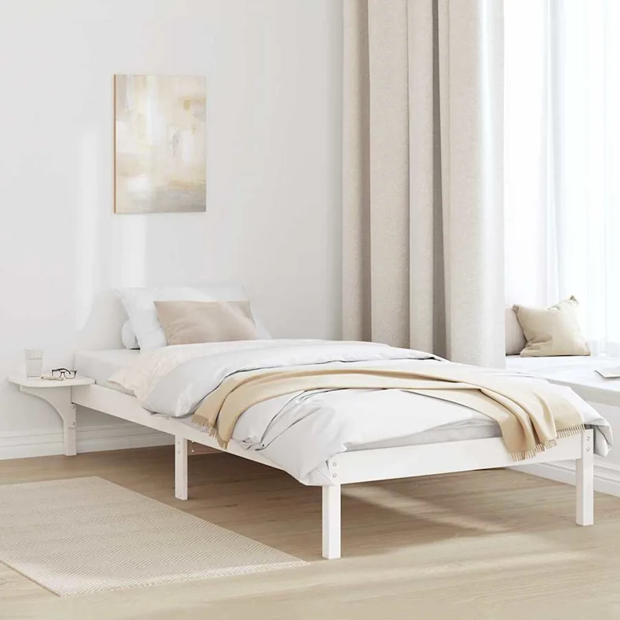 Cadre de lit Blanc 75 x 190 cm Pin massif