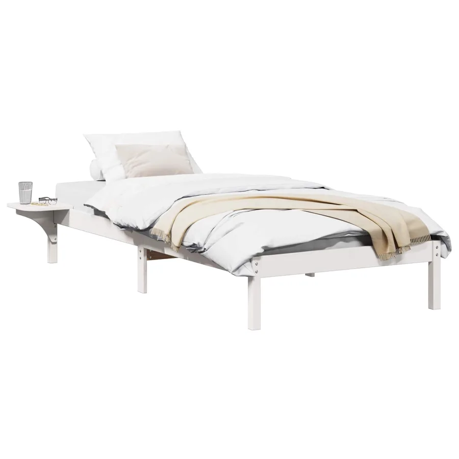 Cadre de lit Blanc 75 x 190 cm Pin massif - 2