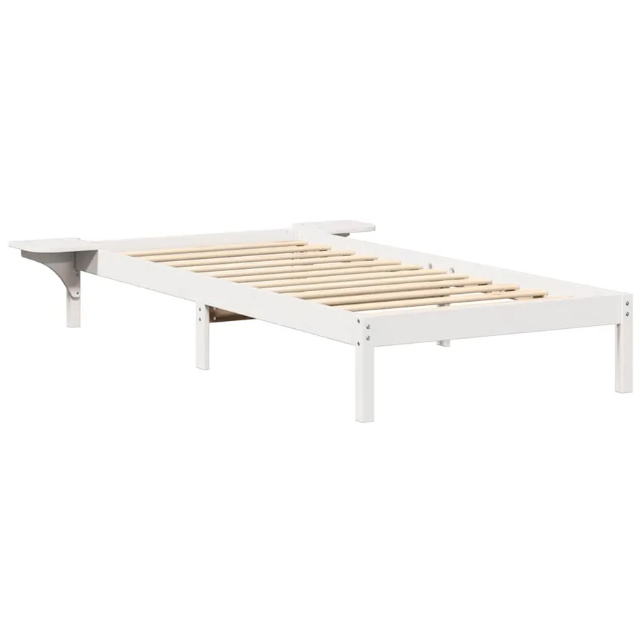 Cadre de lit Blanc 75 x 190 cm Pin massif - 4