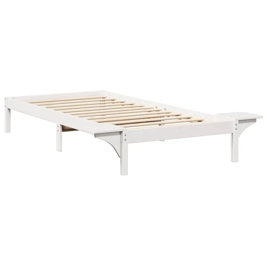 Cadre de lit Blanc 75 x 190 cm Pin massif - 7