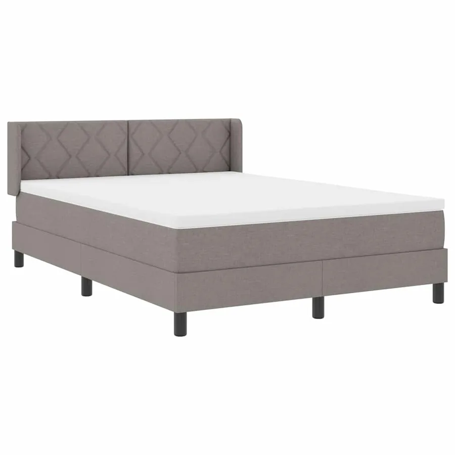 Lit à ressorts avec tête de lit Taupe 200 x 160 cm tissu - 6