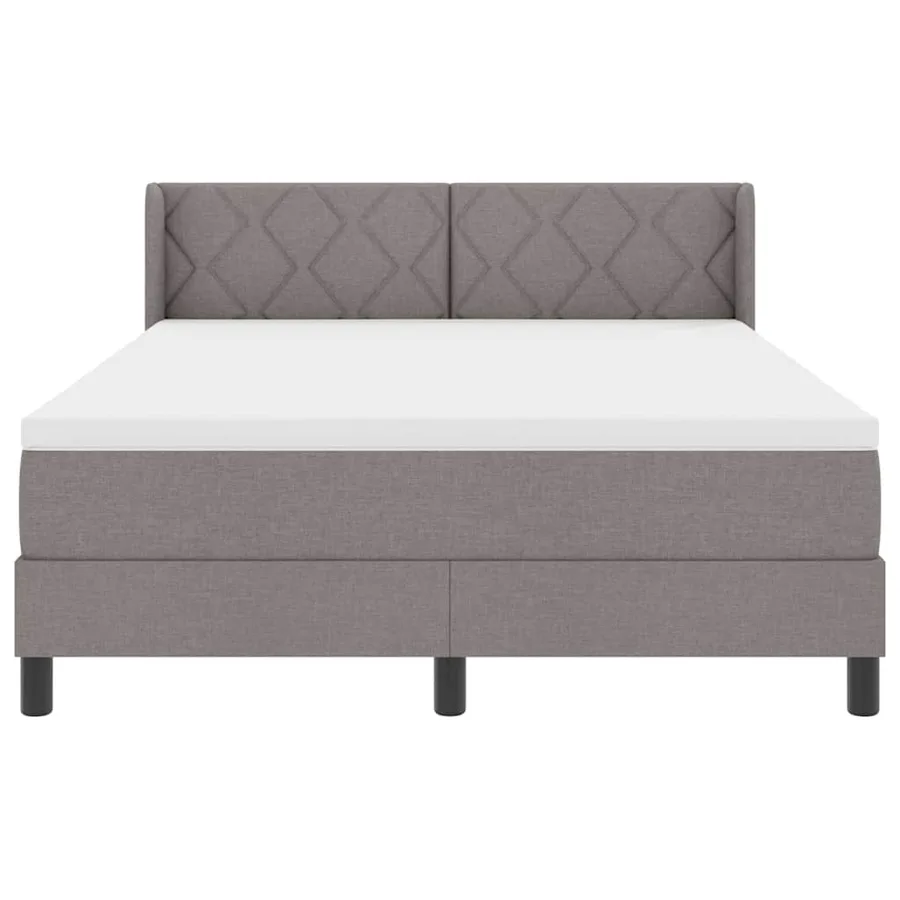 Lit à ressorts avec tête de lit Taupe 200 x 160 cm tissu - 7