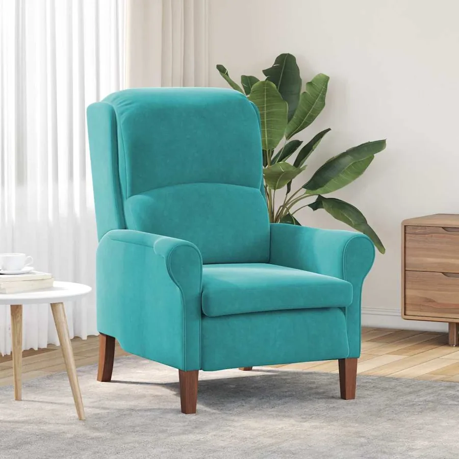 fauteuil Turquoise Velours